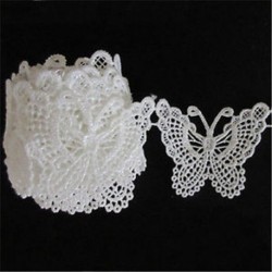 Vintage fehér pillangó csipke szegély vágószalag varrógép esküvői kézműves 1M