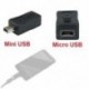 Fekete mikro USB-női Mini USB-es férfi töltő átalakító adapter adapter