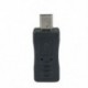 Fekete mikro USB-női Mini USB-es férfi töltő átalakító adapter adapter