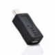 Fekete mikro USB-női Mini USB-es férfi töltő átalakító adapter adapter