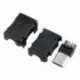10db fekete mikro USB 5-pólusú csatlakozó csatlakozó port forrasztó dugó műanyag fedél