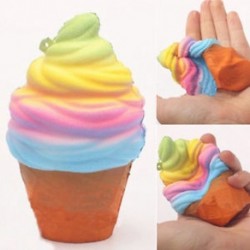 1PCS Rainbow Ice Cream Soft Squishy Slow Rising Charm Squeeze Kid Toys stresszcsökkentő szórakoztató játékgyűjtemény