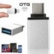 Ezüst OTG USB 3.1 Adatszinkron töltőadapter átalakító C típusú férfi és USB 3.0 nő Új