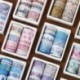 10 tekercs Lilaakác mintás színes Washi dekor szalag - dekoratív öntapadós szalag - 9