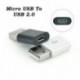 fehér 1db Micro USB-hím USB 2.0-ás férfi konverteradapter a mobil telefonhoz