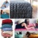 Kék HOT Chunky gyapjú fonal Super Soft Bulky kar Kötés gyapjú Roving horgolás DIY