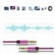 Arany 3,5 mm-es audio AUX TRS jack kábel Nylon hímzett csatlakozó sztereó autós telefonhoz 1M