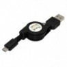 Fekete Micro USB A és USB 2.0 B közötti, visszahúzható kábeladat-szinkron töltő a Samsung számára