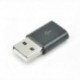 Fekete Micro USB női USB 2.0 csatlakozó adapter mobil telefonhoz 1db