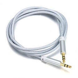 Ezüst 1M / 3ft kiváló minőségű AUX kábel 3,5 mm-es férfi-férfi kábel autós AUX / fejhallgató / MP3-hoz
