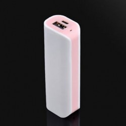 Rózsaszín 1 * 2600mAh hordozható USB külső tartalék akkumulátor töltő Power Bank a mobiltelefon