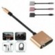 Ezüst USB-C-tól 3,5 mm-ig és töltő 2 in1 fejhallgató audio jack töltőkábel adapter