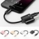 * 2 Fekete USB-C-tól 3,5 mm-ig és töltő 2 in1 fejhallgató audio jack töltőkábel adapter