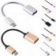 Fekete USB C 3.1 C típusú férfi-USB női fém OTG szinkronizáló adatátalakító kábel