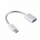 Ezüst USB C 3.1 C típusú férfi-USB női fém OTG szinkronizáló adatátalakító kábel
