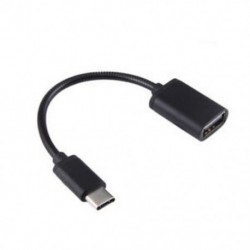 Fekete Fém USB C 3.1 C típusú férfi-USB női OTG adatszinkronizáló kábel adapter