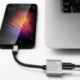* 2 Fekete 2 in1 USB C típusú, 3,5 mm-es fejhallgató-csatlakozó adapter AUX &amp  Sync dátum töltőkábel