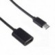 Fekete Fém USB C 3.1 C típusú férfi-USB női OTG szinkron adatátalakító adapterkábel