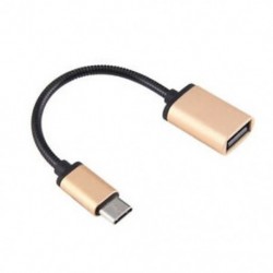 Arany Fém USB C 3.1 C típusú férfi-USB női OTG szinkron adatátalakító adapterkábel
