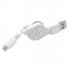 fehér Univerzális Micro USB A USB 2.0 B-hez visszahúzható adatszinkronizáló töltőkábel kábel
