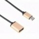 Ezüst USB C 3.1 C típusú férfi-USB női fém OTG adatszinkronizáló átalakító adapter kábel