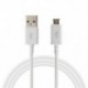 Fehér Micro USB adatkábel kábel szinkron töltő Samsung Galaxy S2 S3 S4 újra