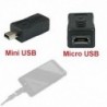 Mini USB férfi és mikro USB női adapteradapter töltő átalakító csatlakozója