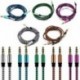 Zöld 1M 3.5mm AUX Audio TRS Jack kábel Nylon hímzett csatlakozó sztereó autós telefonhoz