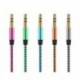 Zöld 1M 3.5mm AUX Audio TRS Jack kábel Nylon hímzett csatlakozó sztereó autós telefonhoz