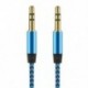 Zöld 1M 3.5mm AUX Audio TRS Jack kábel Nylon hímzett csatlakozó sztereó autós telefonhoz
