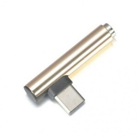 Arany Új C-típusú 3,5 mm-es Jack fülhallgató kábel USB C fejhallgató Audio 90 ° -os adapter