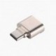 Ezüst 1PC Micro USB 2.0 USB 3.1 típusú C típusú férfi átalakító SD TF kártyaolvasó OTG adapter