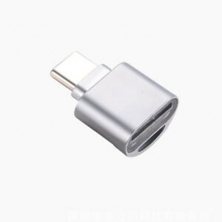 Ezüst Alloy USB 3.1 C típusú Micro SD TF kártyaolvasó OTG adapter Samsung HTC LG új készülékhez