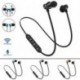 2 * Fekete Mágneses fülhallgató-fülhallgató vezeték nélküli Bluetooth fülhallgató nyakpánt fejhallgató