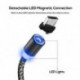 Piros (C típus) Fonott mágneses villám   USB töltő Samsung Android és C típusú töltőkábelekhez
