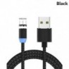 Fekete (Android) Fonott mágneses villám   USB töltő Samsung Android és C típusú töltőkábelekhez