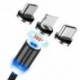 Fekete (Android) Fonott mágneses villám   USB töltő Samsung Android és C típusú töltőkábelekhez