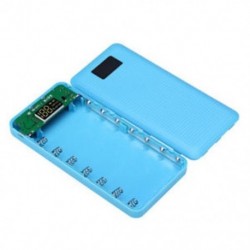 Kék 5V 2.1A 3 USB 7X 18650 mobil tápegység tok DIY akkumulátor töltő doboz tok