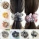 * 9 Pink Női rugalmas haj kötél gyűrű nyakkendő Scrunchie lófarok tulajdonosa virág haj zenekar