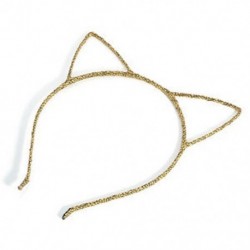 Arany Divat nők aranyos macska Kitty cica fülek fém haj zenekar fejpánt Cosplay fél