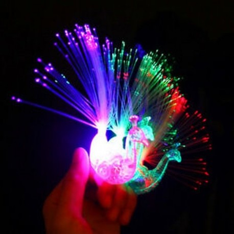 1db 5 / 10Pc Peacock Light Up ujj gyűrű lézer LED izzó sötét pálca gyerekek fél játékok