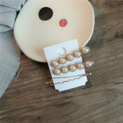 * 5 3Pcs / Set 3Pcs női gyöngy akril haj klip Snap Barrette Stick hajcsavar haj tartozékok