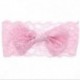 Rózsaszín 7PCS Baby Girls Kids csipke íj fejpánt Hairband Stretch Head Band kiegészítők