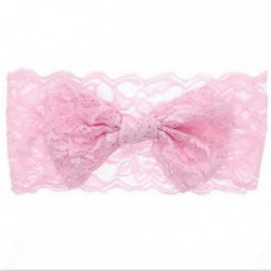 Rózsaszín 7PCS Baby Girls Kids csipke íj fejpánt Hairband Stretch Head Band kiegészítők