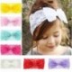 Rózsaszín 7PCS Baby Girls Kids csipke íj fejpánt Hairband Stretch Head Band kiegészítők