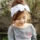 Rózsaszín 7PCS Baby Girls Kids csipke íj fejpánt Hairband Stretch Head Band kiegészítők