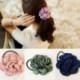 Rózsaszín Elasztikus kötél hajszalagok Scrunchie lófarok birtokosa rózsa virág haj kiegészítők