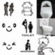 * 11 WC-ülés WC fali matrica Vinyl Art levehető fürdőszoba falfestmény otthon DIY dekoráció