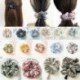 fehér Női haj kötél gyűrű nyakkendő Scrunchie lófarok tartó Flamingos rugalmas haj zenekar