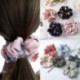fehér Női haj kötél gyűrű nyakkendő Scrunchie lófarok tartó Flamingos rugalmas haj zenekar